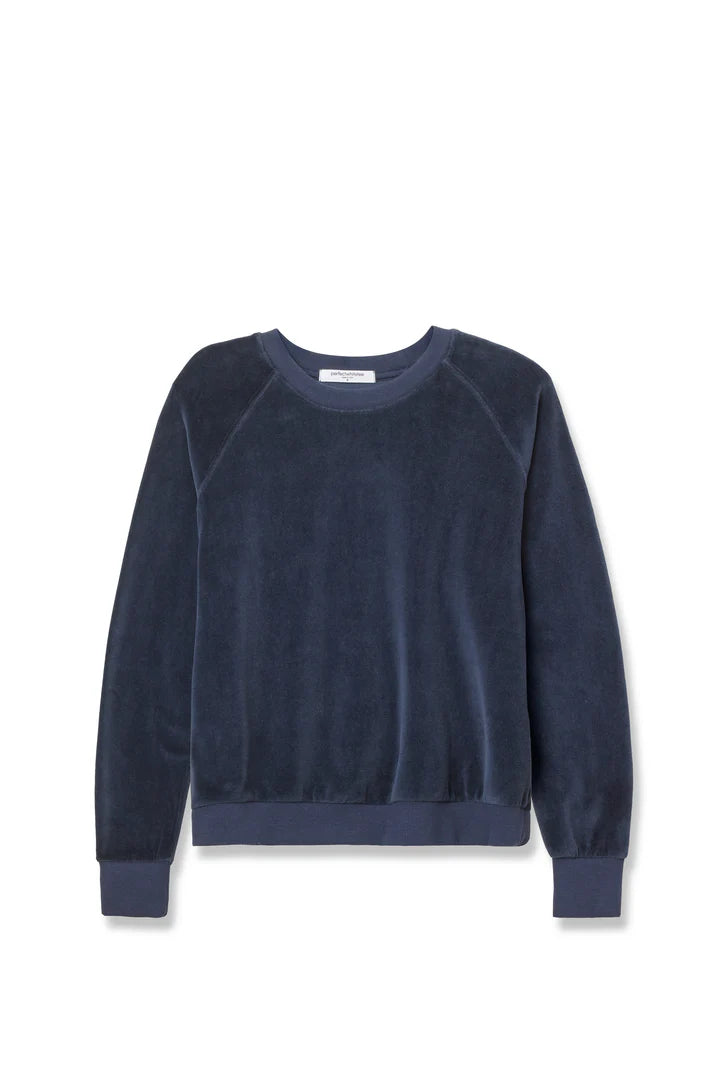 Perfect White Tee - Women- Navy Stella Velour Shrunken Sweatshirt