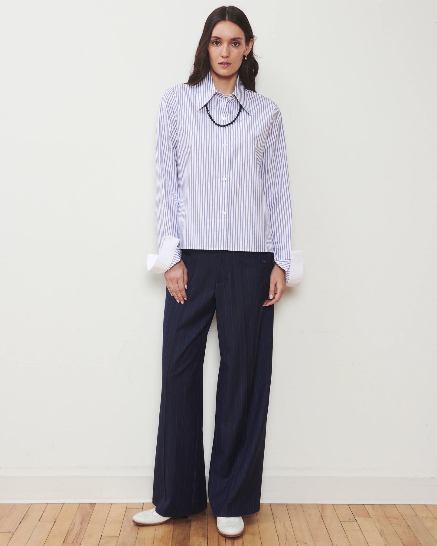 WE- AR4 - Women - Pale Blue Stripe Brooklyn Shirt