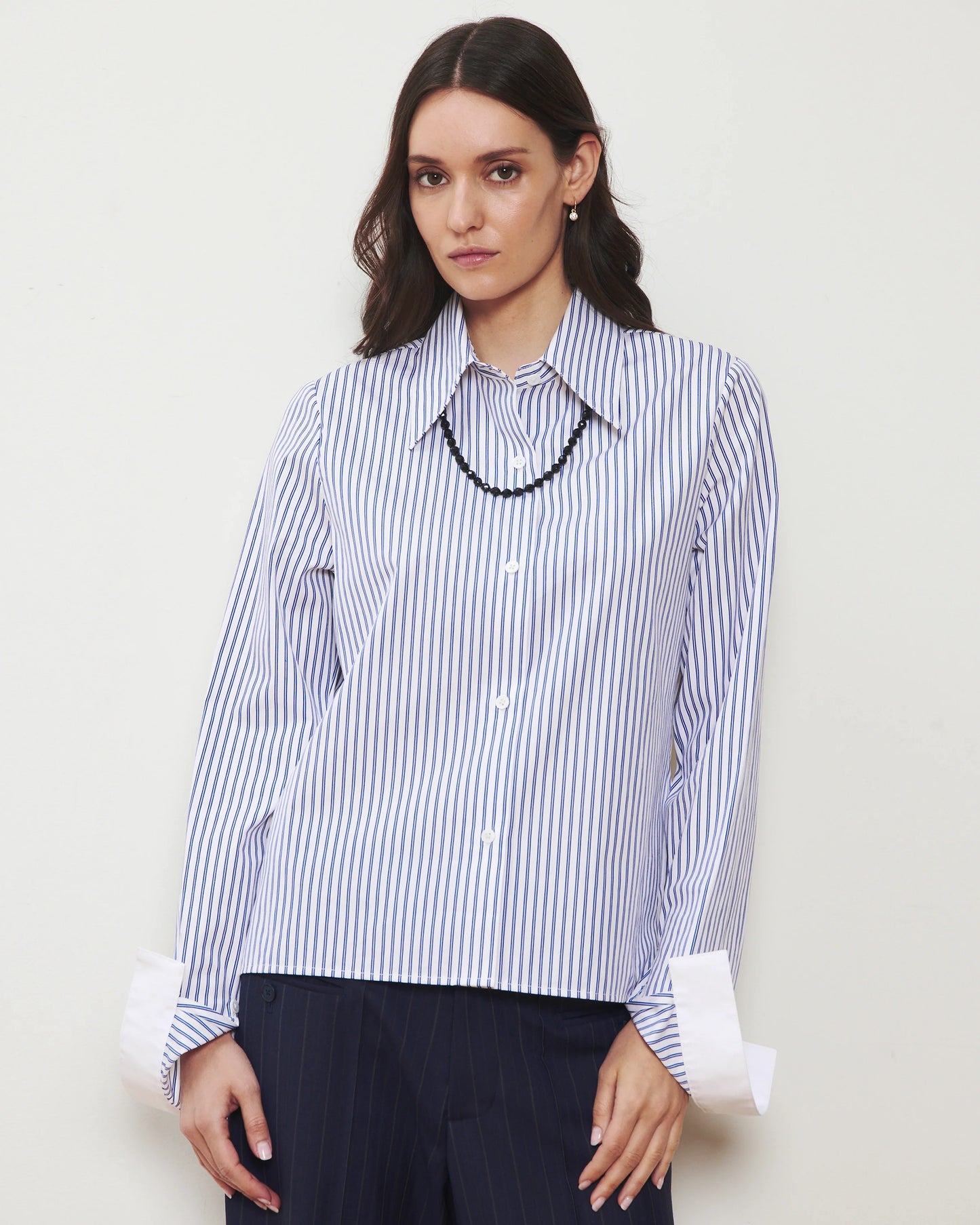 WE- AR4 - Women - Pale Blue Stripe Brooklyn Shirt