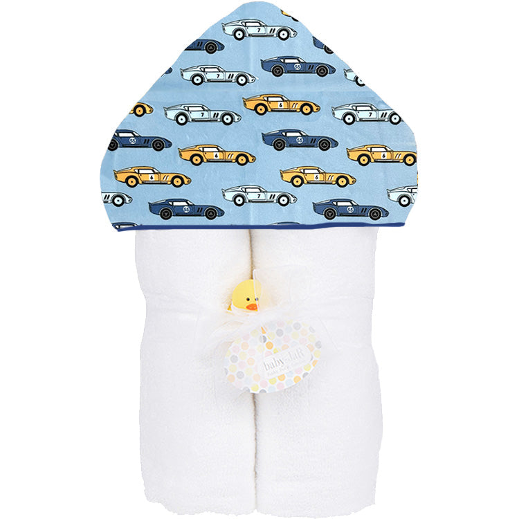 Baby Jar - Race Cars Hooded Towel