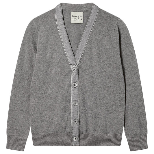 Jumper 1234 - Women - Mid Grey Velvet Little Cardigan