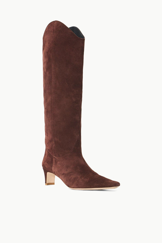Staud - Mahogany Suede Western Wally Boot