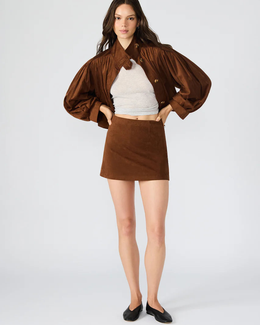 Steve Madden - Women -Chicory Coffee  Cindi Faux Suede Skirt