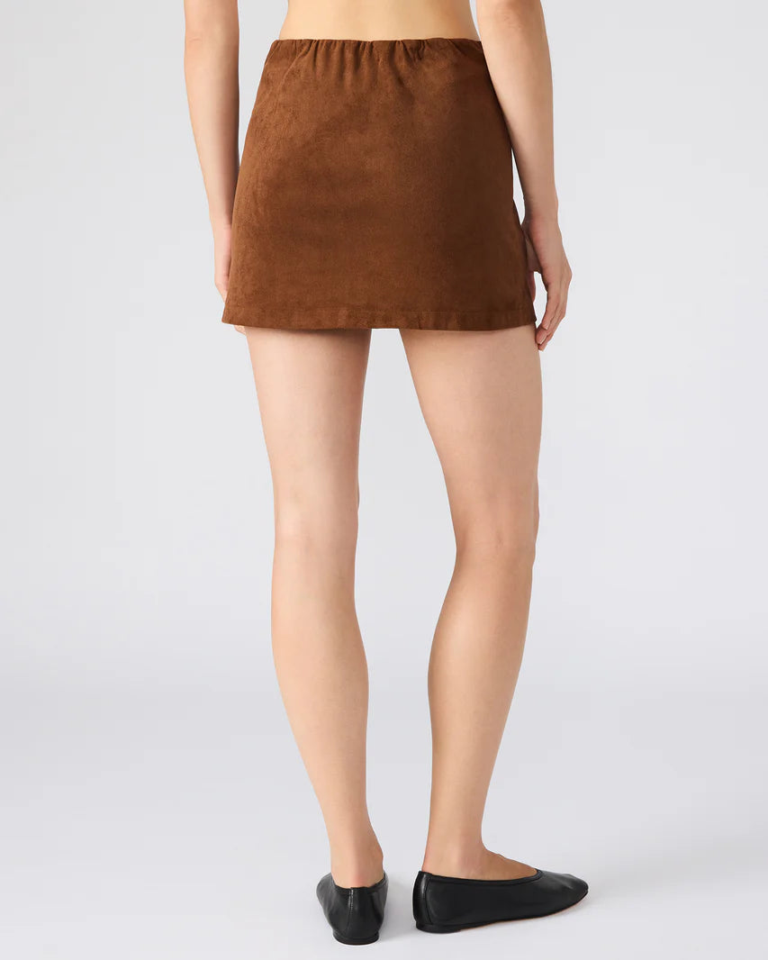 Steve Madden - Women -Chicory Coffee  Cindi Faux Suede Skirt