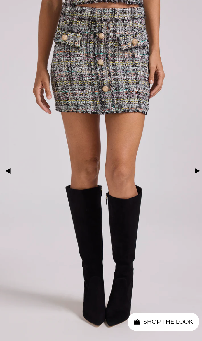 Generation Love - Women - Black Rainbow Sandra Tweed Skirt