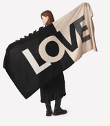 Brodie Cashmere - Women - Black/Organic White Love Logo Scarf
