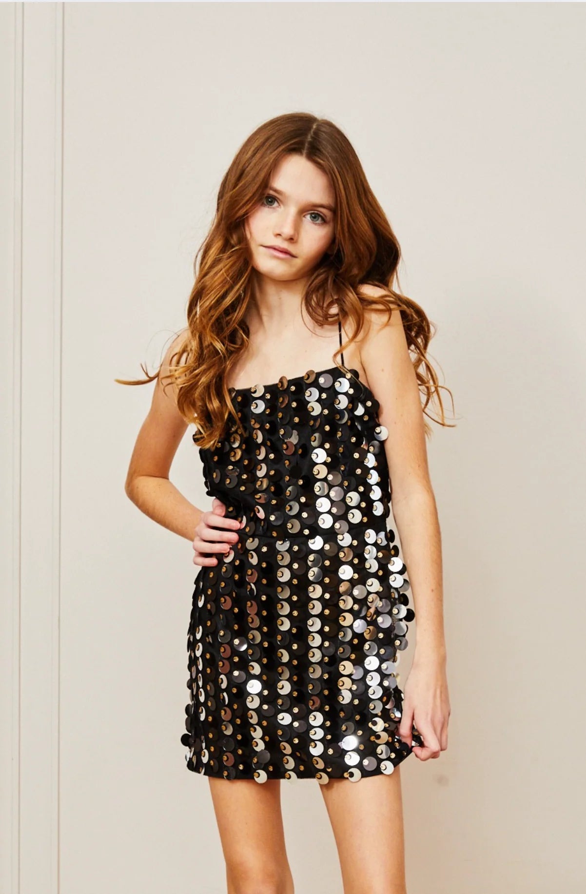 Theme - Junior - Silver Davie Disco Sequin Dress