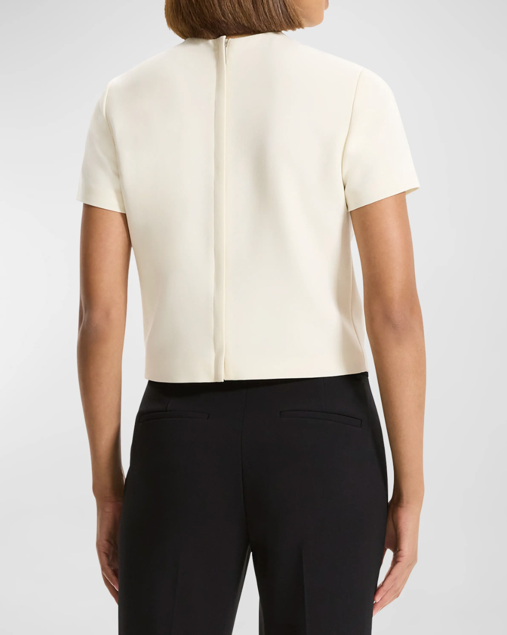 Theory - Women - Rice Admiral Crepe Short Sleeve Crop Top