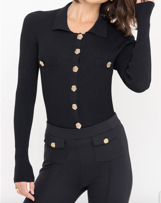 Generation Love - Women - Black Carter Rib Cardigan