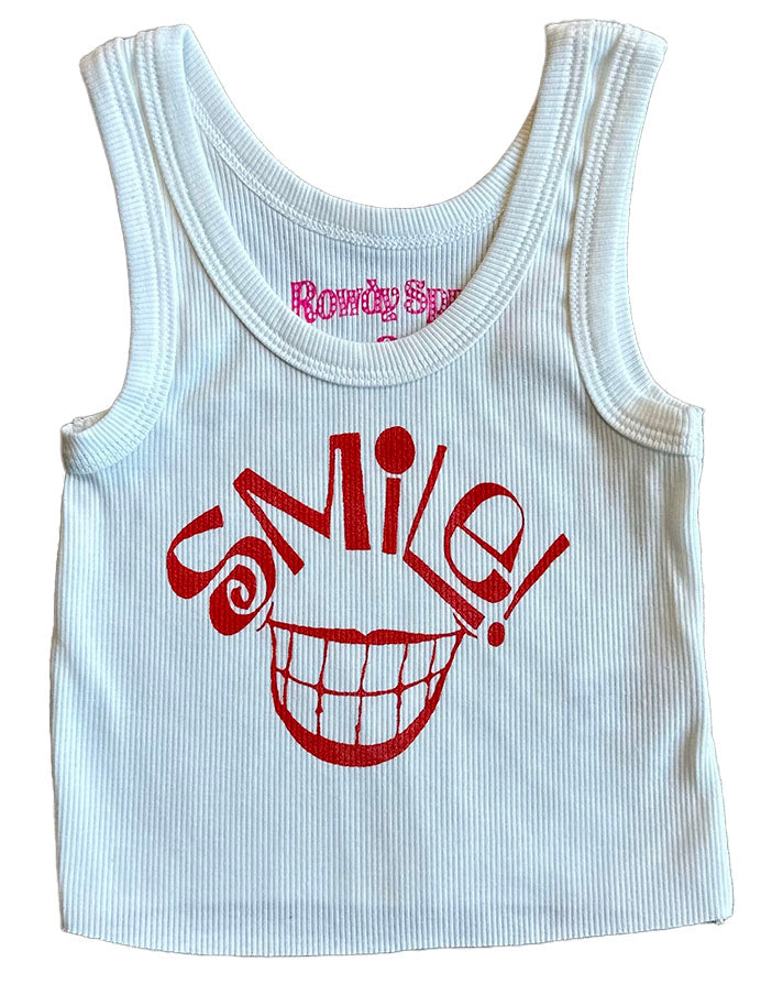 Rowdy Sprout - Tween - Dirty White Smile Tank Top