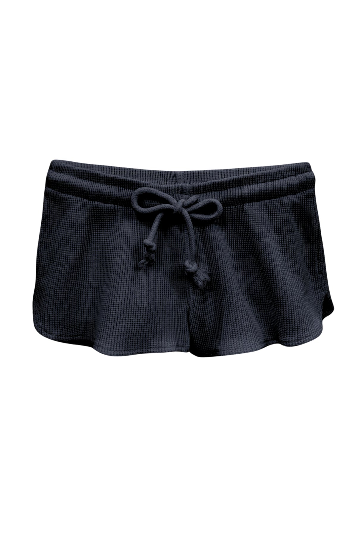 KatieJ NYC - Women - Black Brynn Waffle Lounge Shorts