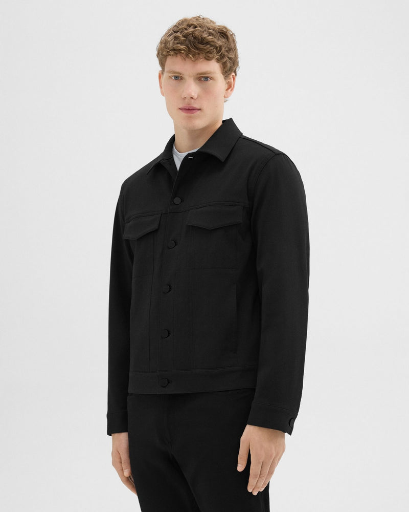 Theory - Men - Black River Trucker Jacket in Neoteric Twill
