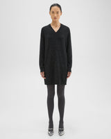 Theory - Women - Charcoal Multi V-Neck Sweater Dress in Donegal Wool-Cashmere