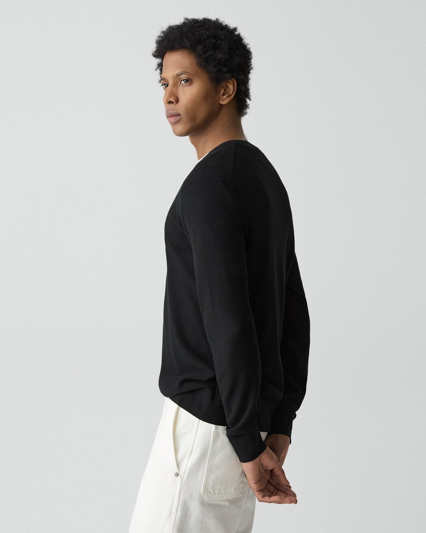 Theory - Men - Black Riland Crewneck Sweater