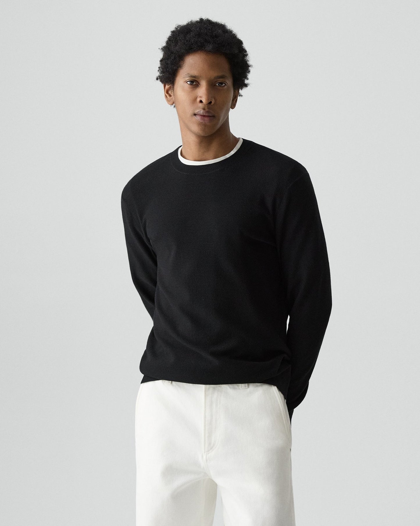 Theory - Men - Black Riland Crewneck Sweater