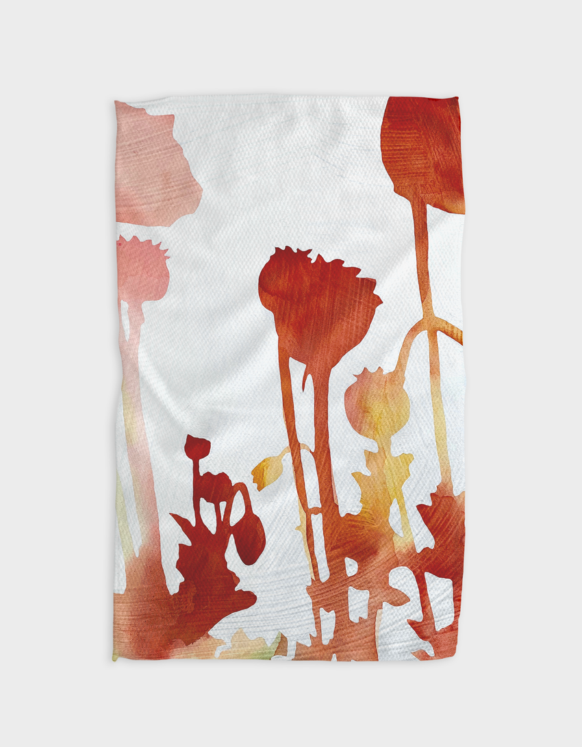 Geometry - Botanical Watercolor Dusk Tea Towel