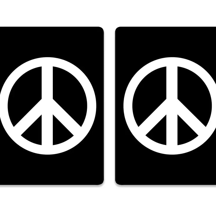 Guys N Gals -  2 Pack Plastic PVC Canasta Cards Black & White Peace Sign