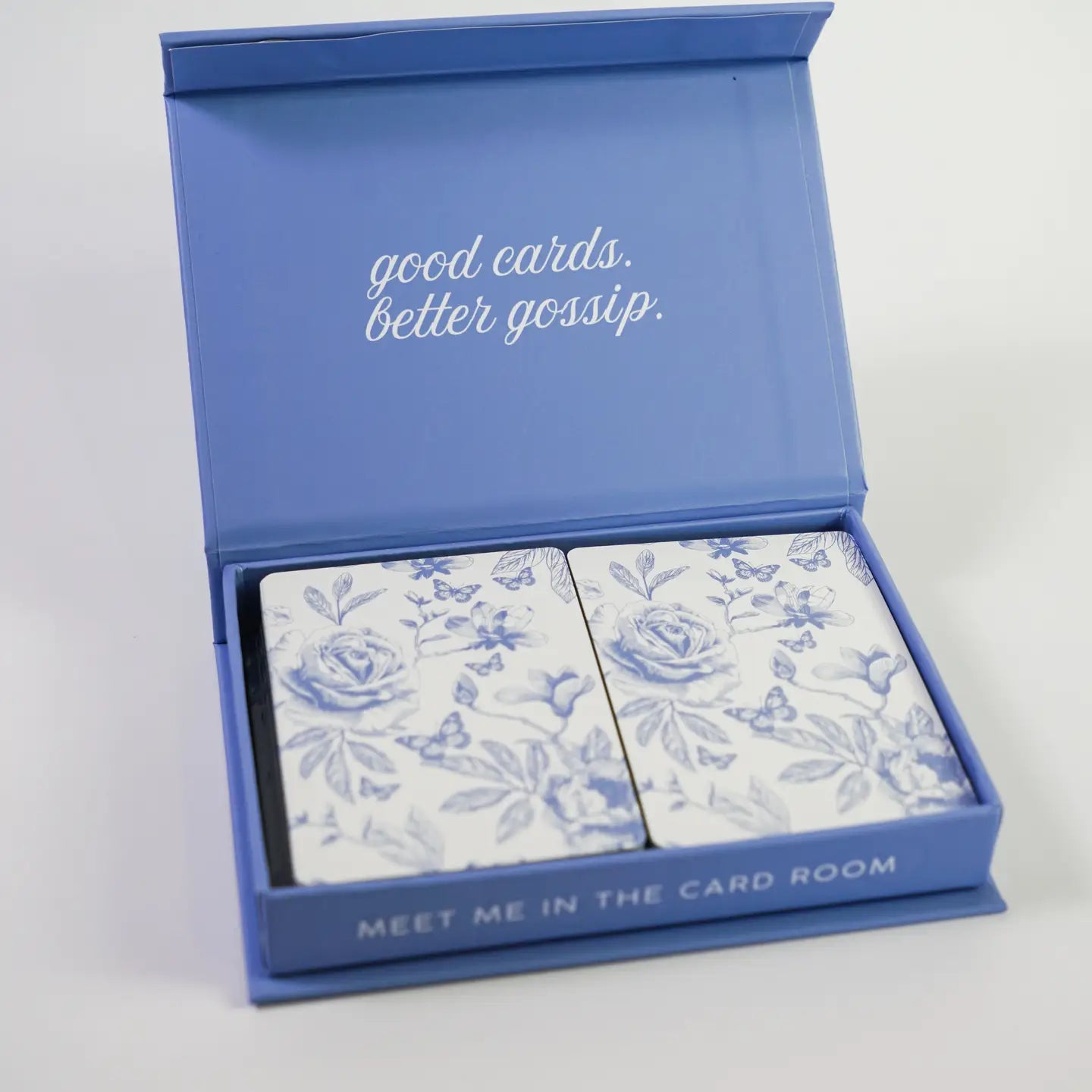 The Card Room - Blue Floral Canasta Cards with Points