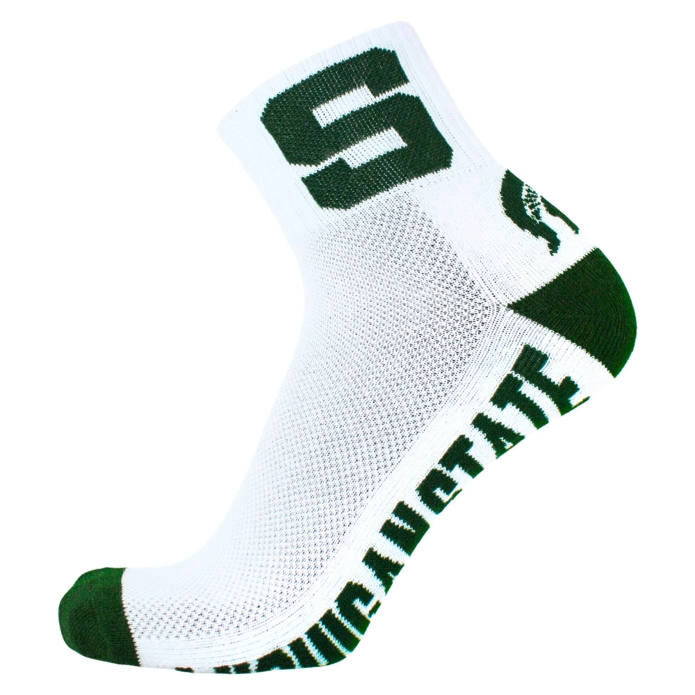 Michigan State Mens White Quarter Socks