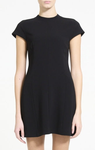 Theory - Women - Black Raglan Mock Neck Shift Minidress