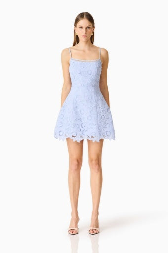 ELLIATT  - Women - Powder Blue Lacy Tulip Mini Dress