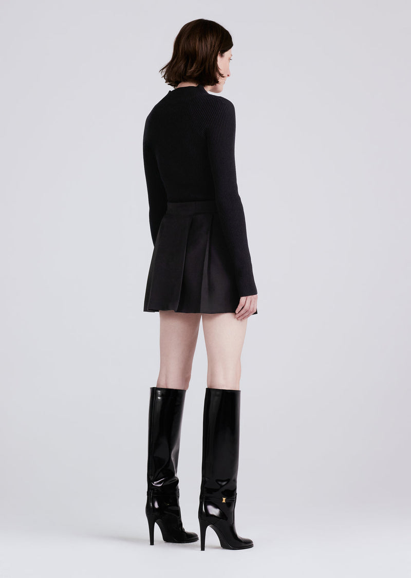 Derek Lam - Women - Black Filomena Knit Combo Pleated Mini Dress