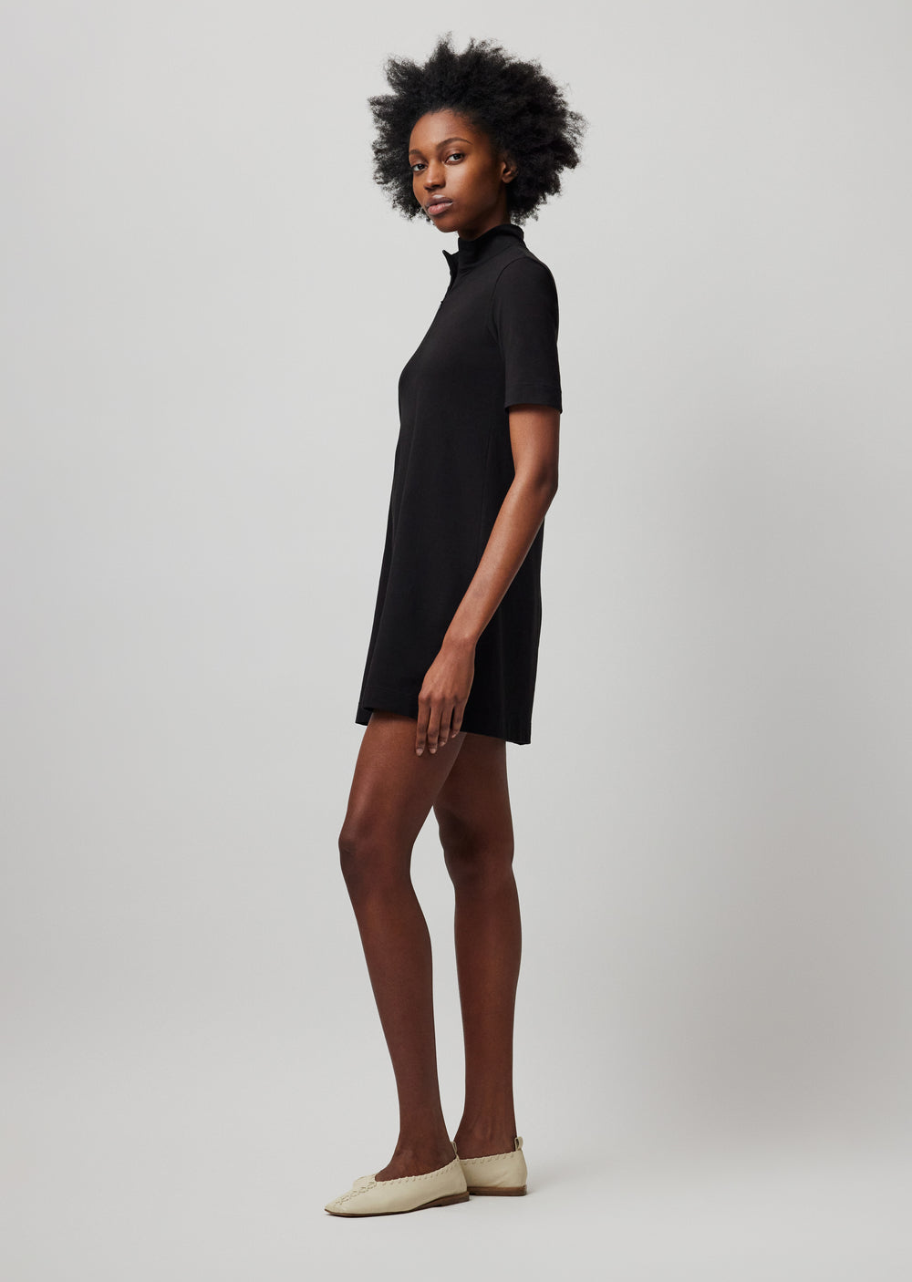 ATM Collection - Women - Black Pima Cotton Zip Front Dress