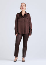 Derek Lam - Women - Chocolate Lorena Button Down Blouse