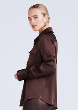 Derek Lam - Women - Chocolate Lorena Button Down Blouse