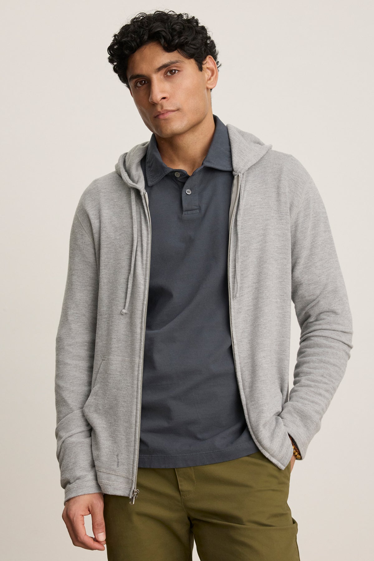 Velvet Tees - Men - Medium Heather Grey Loudon Hoodie
