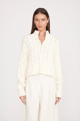 STAUD - Women - Ivory Cropped Hampton Sweater