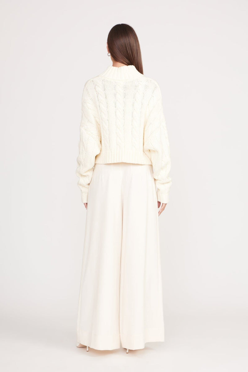 STAUD - Women - Ivory Cropped Hampton Sweater