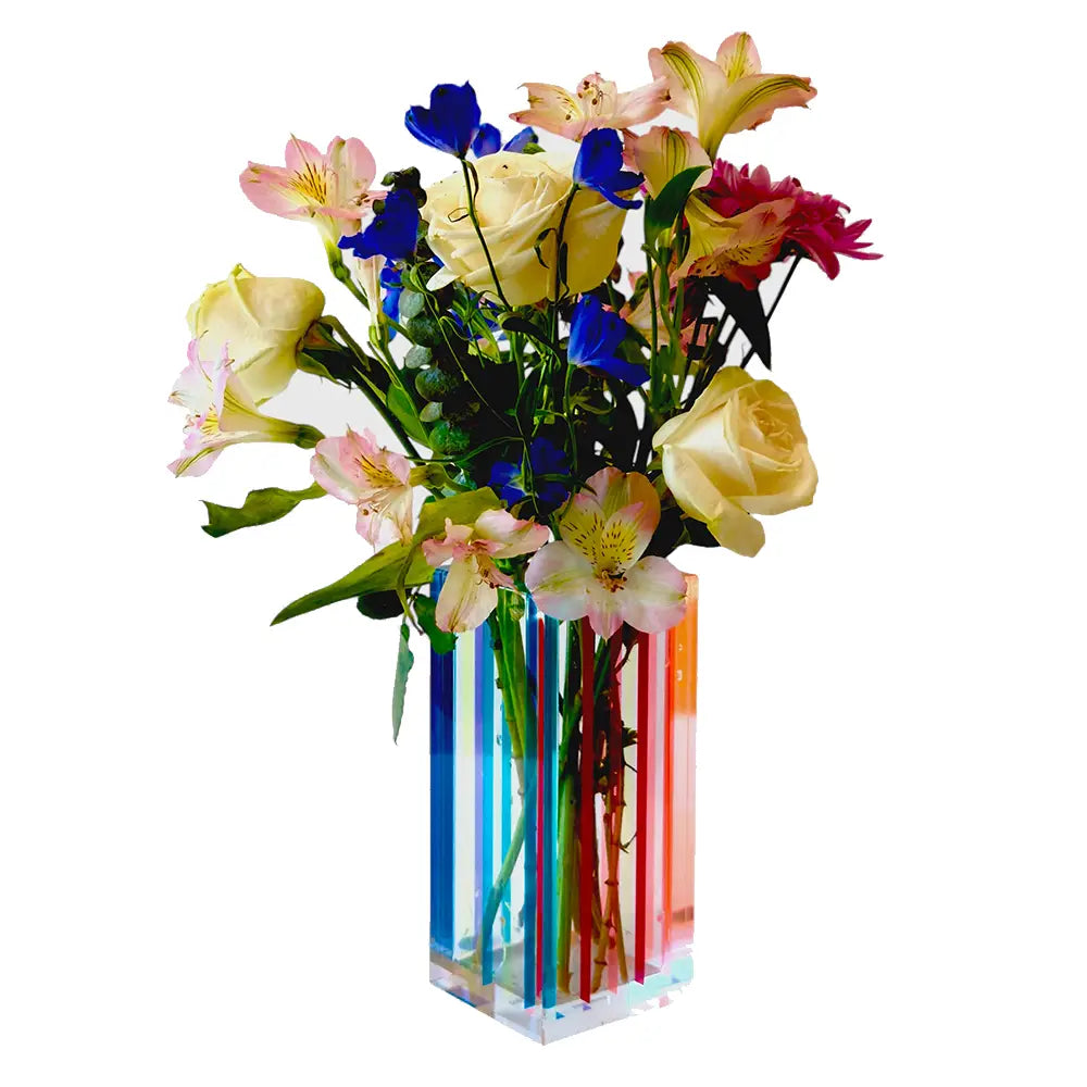 Canetti Multicolor  Striped Bouquet Vase Large