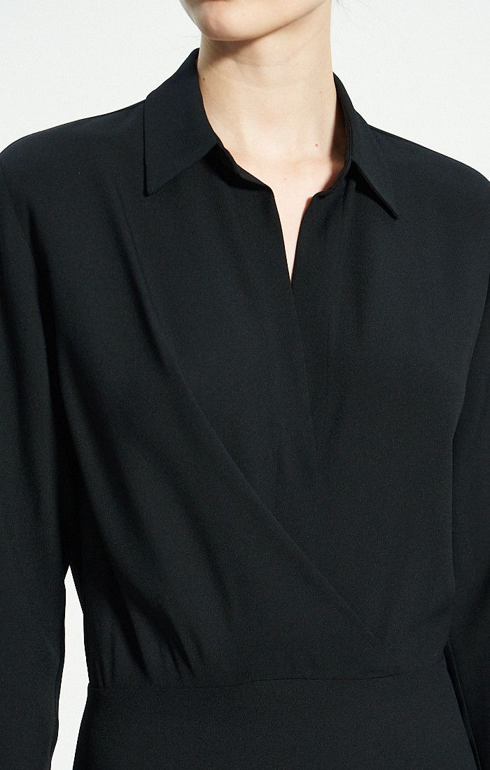 Theory - Women - Black Wrap Shirt Dress