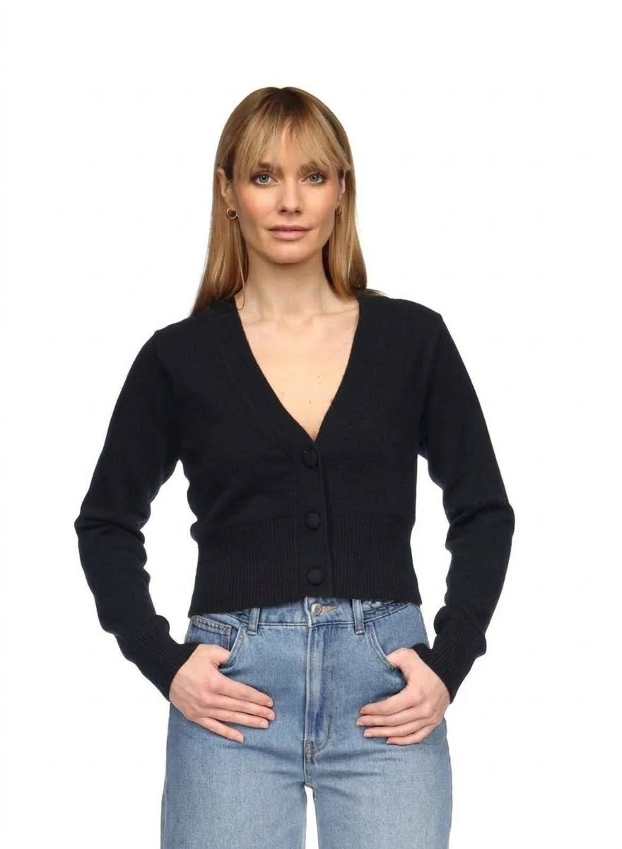 Brodie Cashmere - Women - Black Gym Girl Crop Cardi