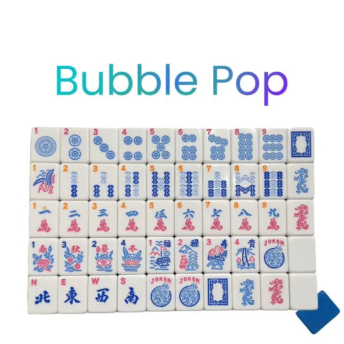 Mahjong Tiles - Bubble Pop – American Mahjong Tile Set  Blue
