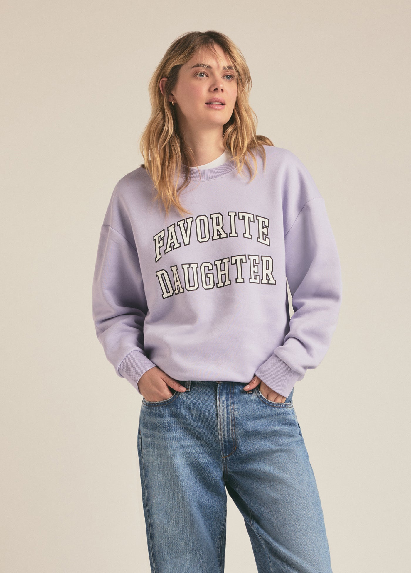 Favorite Daughter - Women - Lavender The Collegiate Sweatshirt