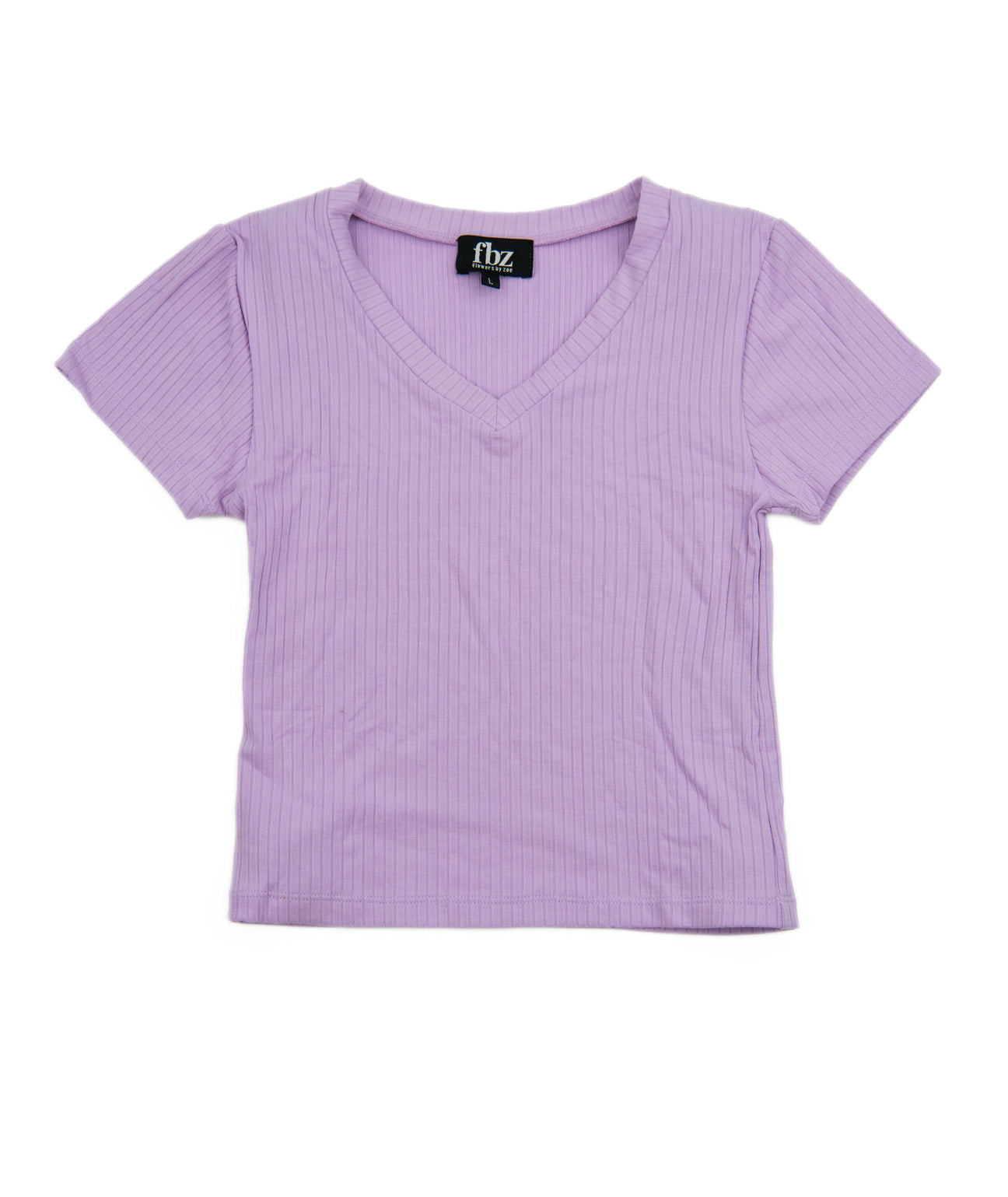 Flowers by Zoe - Girls - Lilac Ribbed V Neck Tee