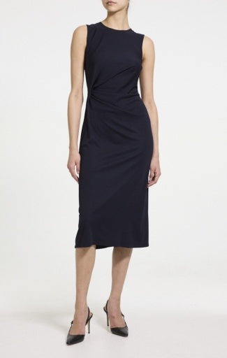 Theory - Women - Midnight Navy Drape Tuck Sleeveless Dress