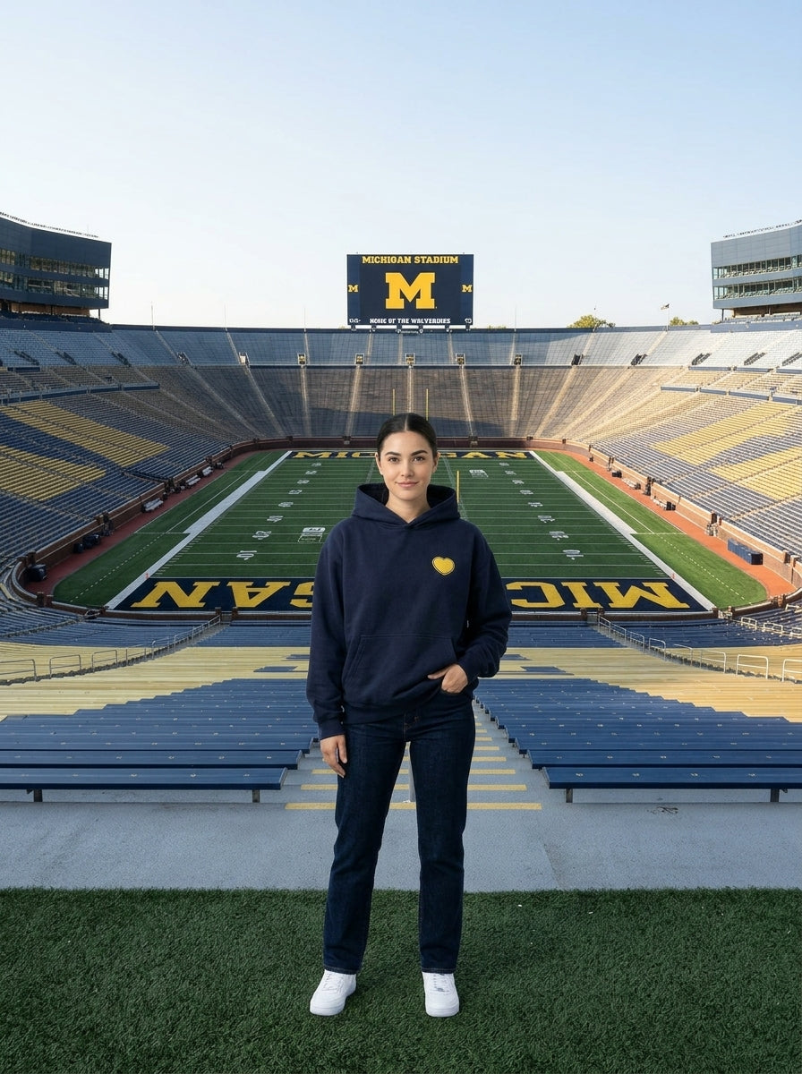 Heart And Stitch - Blue University Of Michigan Sweatshirt