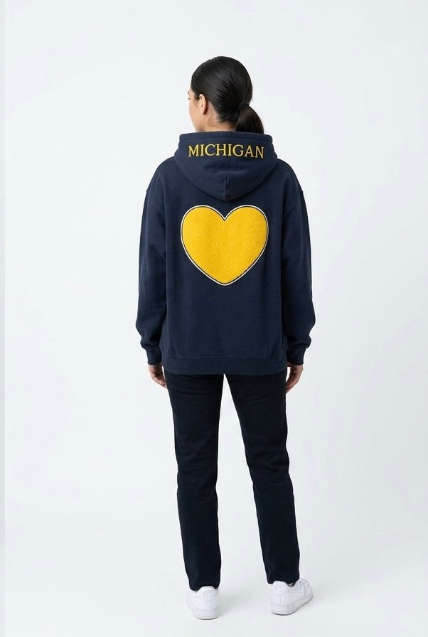 Heart And Stitch - Blue University Of Michigan Sweatshirt