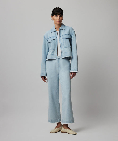 ATM - Women - Light Denim Washed Cropped Jacket