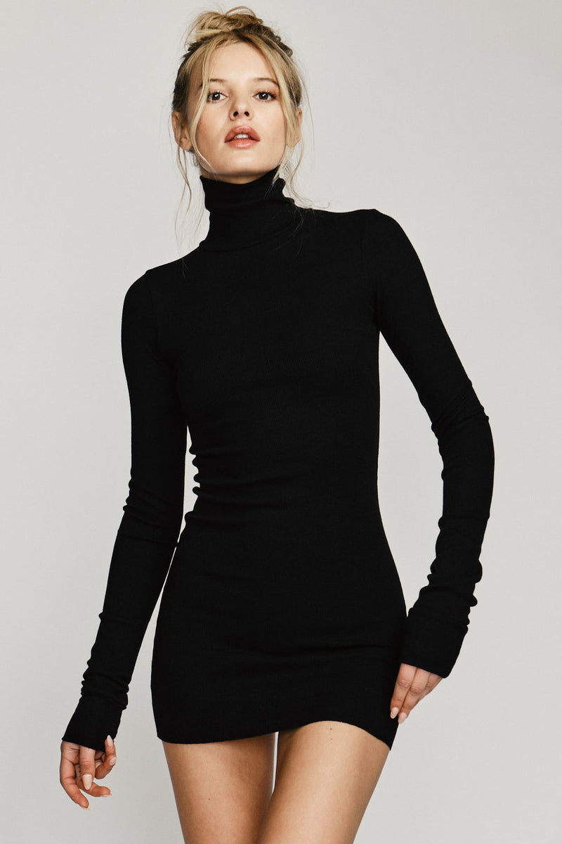 Eterne - Women - Black Long Sleeve Turtleneck Dress