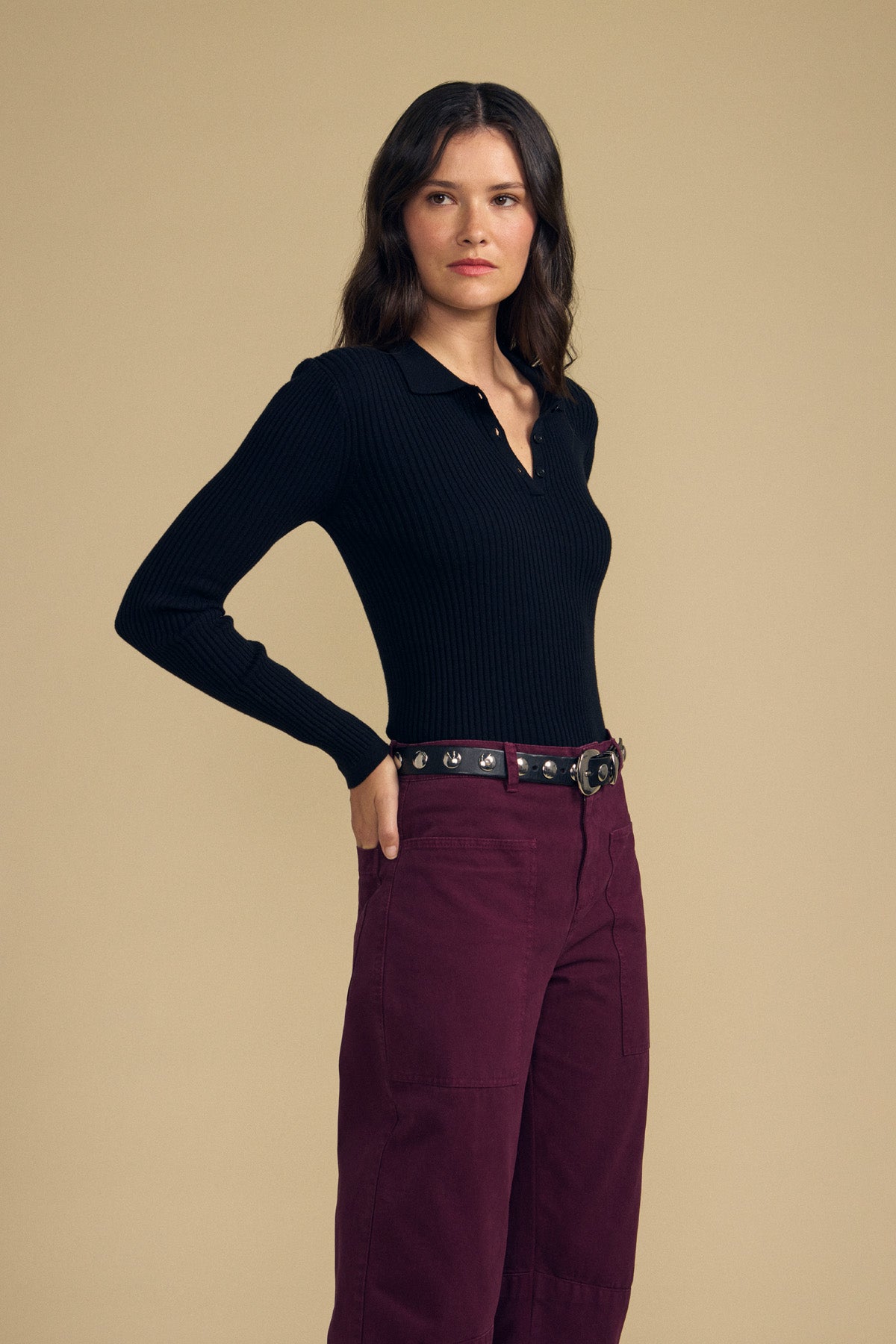 Velvet By Spencer & Graham - Women - Black Frances Ribbed Henley