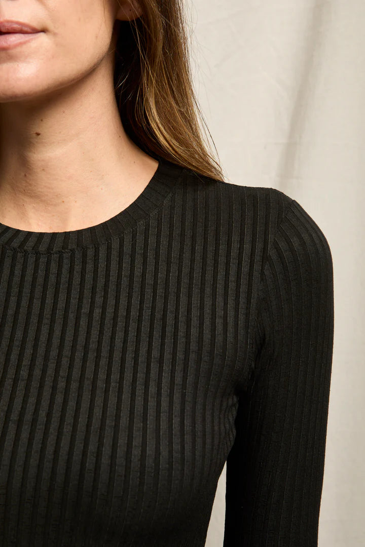 Perfect White Tee - Women -Black Lydia Poor Boy Long Sleeve Top