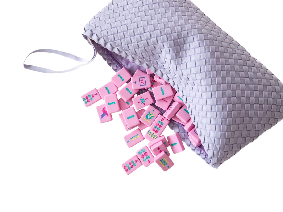 Peace Love Mahjong -  OG Pretty in Pink Mahj Tiles + Tile Pouch + Dice