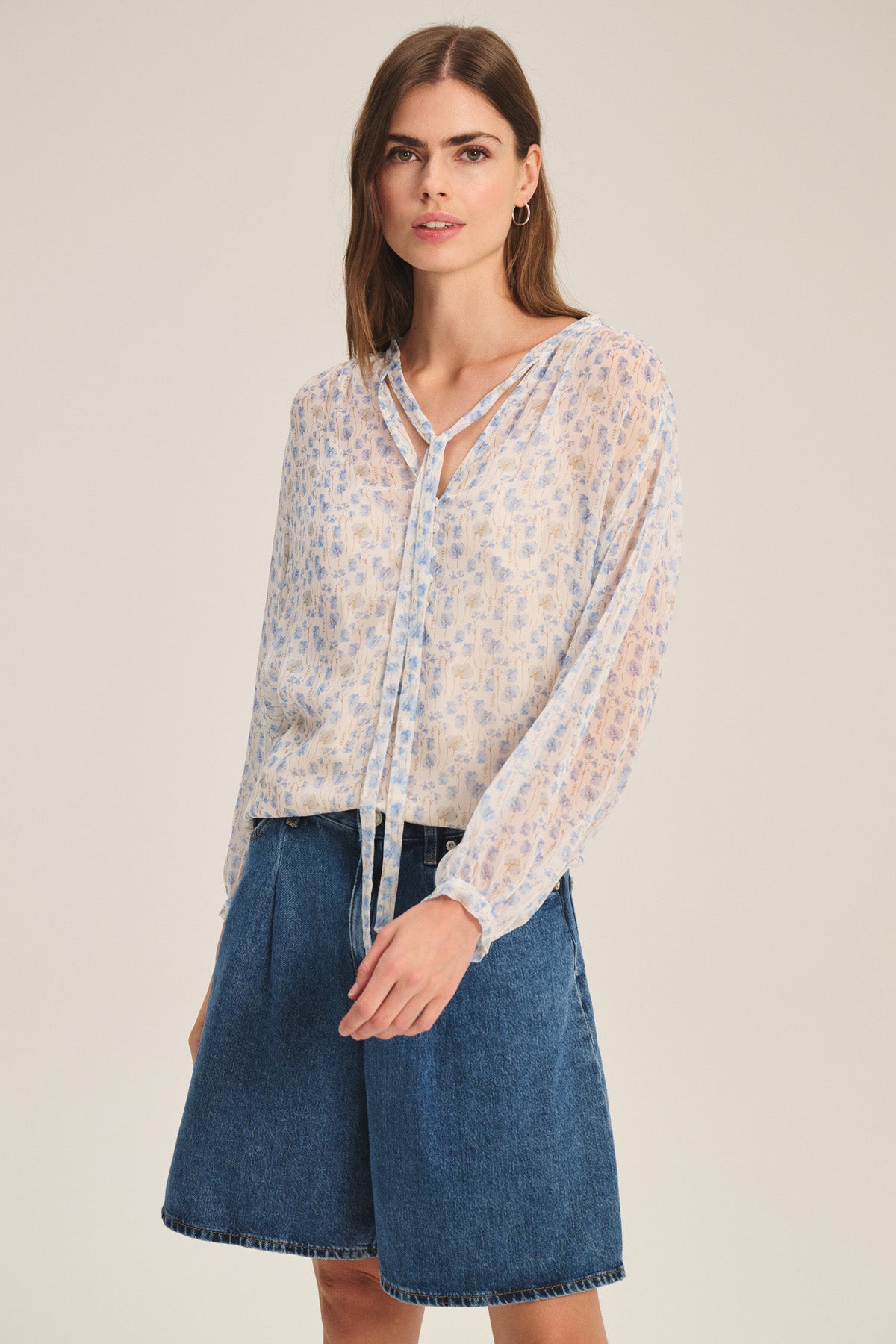 Velvet By Graham & Spencer - Women -  Blue Bell Print RielaTop