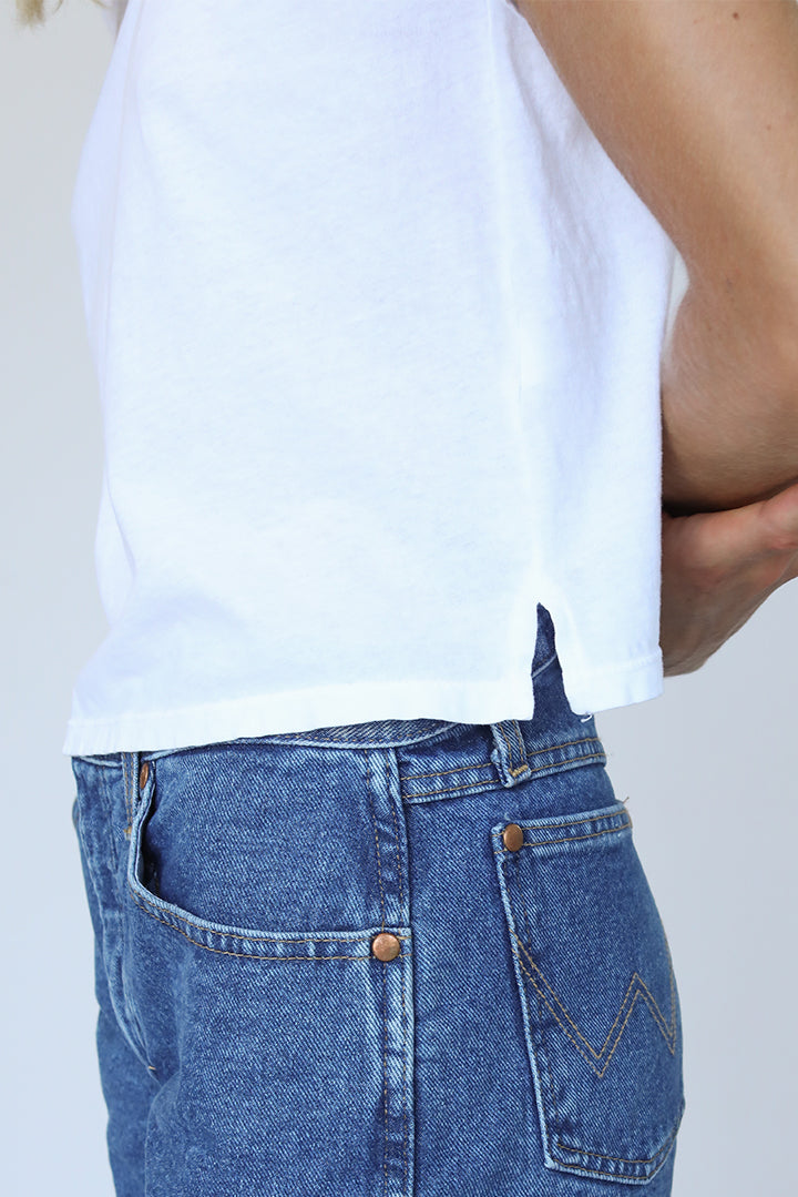 Perfect White Tee - Women - Ruby Cotton Boxy Crew Neck Tee With Side Slits