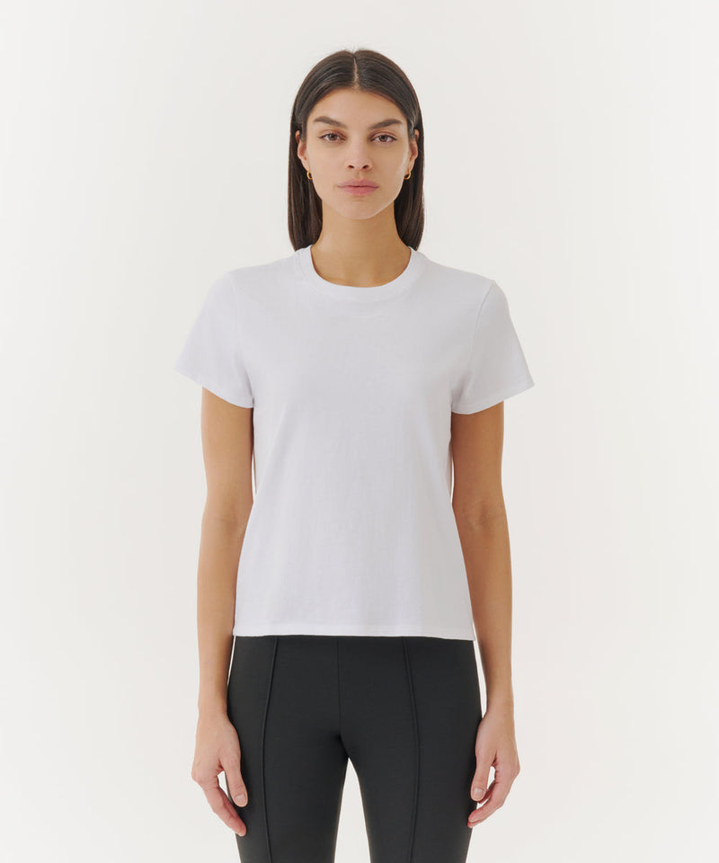 ATM Collection - Women - White Compact Jersey Short Sleeve Crew Neck Tee