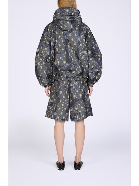 GANNI - Women - Black Sand  Printed Nylon Hooded Jacket